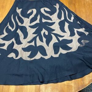 NIC+ZOE Black and Tan Lined Floral A-Line Skirt